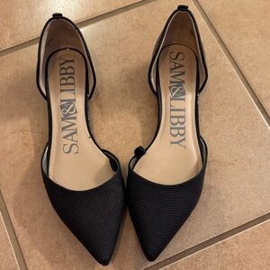 Sam & Libby Black Pointed Flats